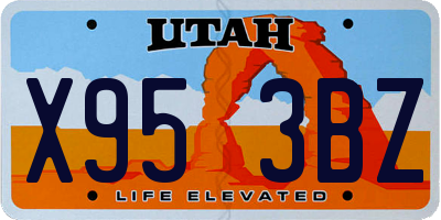 UT license plate X953BZ