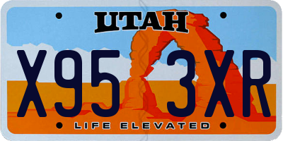 UT license plate X953XR