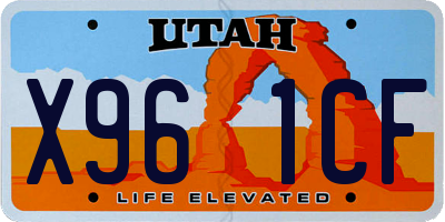 UT license plate X961CF