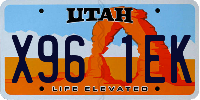 UT license plate X961EK