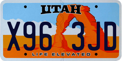 UT license plate X963JD