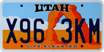 UT license plate X963KM