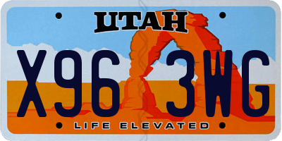 UT license plate X963WG