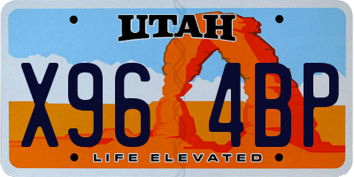 UT license plate X964BP