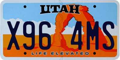 UT license plate X964MS