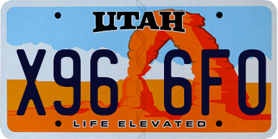 UT license plate X966FO