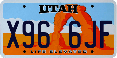 UT license plate X966JF