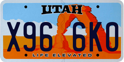 UT license plate X966KO
