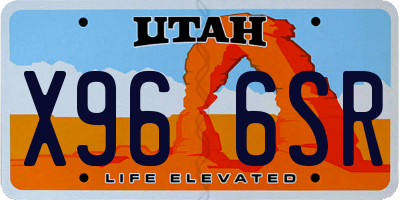 UT license plate X966SR