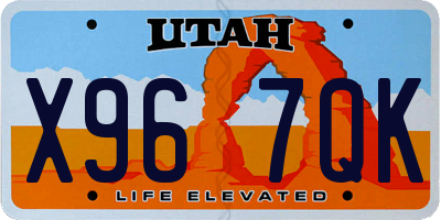 UT license plate X967QK
