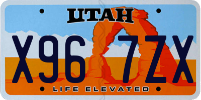 UT license plate X967ZX