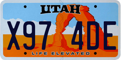 UT license plate X974DE