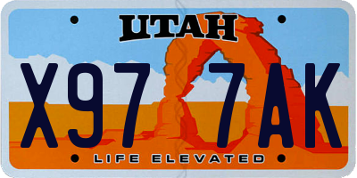UT license plate X977AK