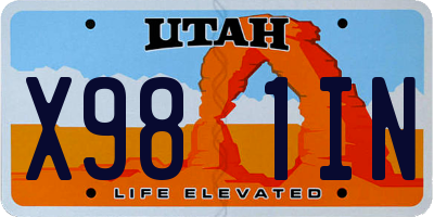 UT license plate X981IN