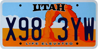 UT license plate X983YW