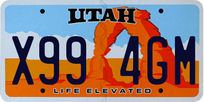 UT license plate X994GM