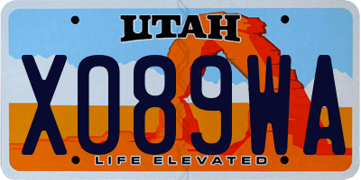 UT license plate XO89WA