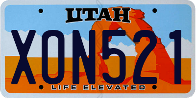 UT license plate XON521