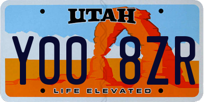 UT license plate Y008ZR
