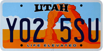 UT license plate Y025SU
