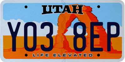 UT license plate Y038EP
