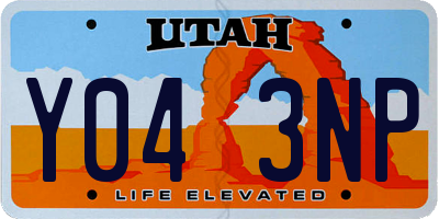 UT license plate Y043NP