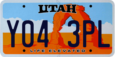 UT license plate Y043PL