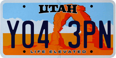 UT license plate Y043PN