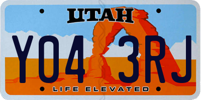 UT license plate Y043RJ