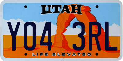 UT license plate Y043RL