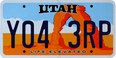 UT license plate Y043RP