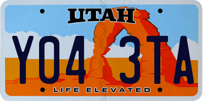 UT license plate Y043TA