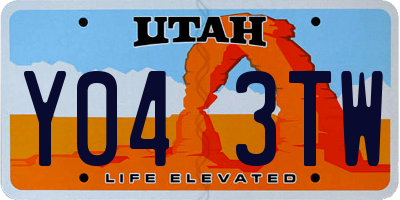 UT license plate Y043TW