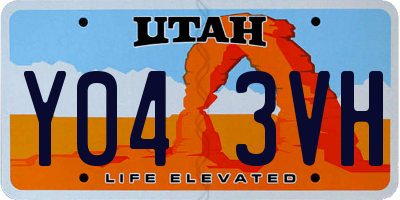 UT license plate Y043VH