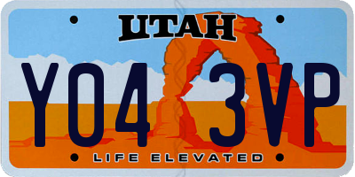 UT license plate Y043VP