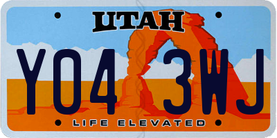 UT license plate Y043WJ