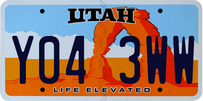 UT license plate Y043WW