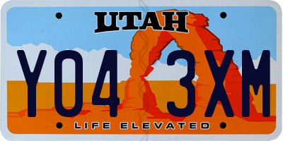 UT license plate Y043XM