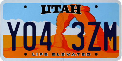 UT license plate Y043ZM