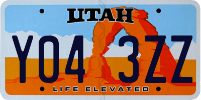 UT license plate Y043ZZ
