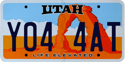 UT license plate Y044AT