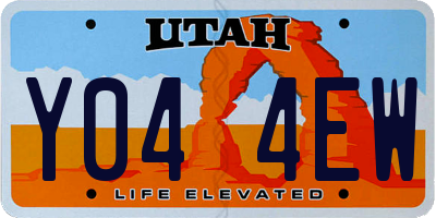UT license plate Y044EW