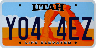 UT license plate Y044EZ