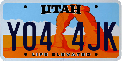 UT license plate Y044JK
