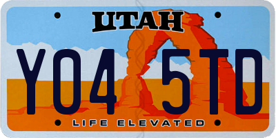 UT license plate Y045TD