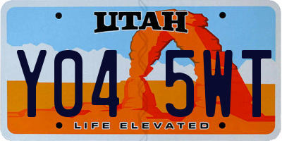 UT license plate Y045WT
