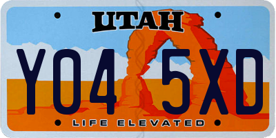 UT license plate Y045XD