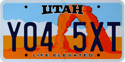 UT license plate Y045XT