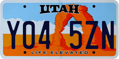UT license plate Y045ZN