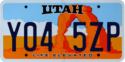 UT license plate Y045ZP